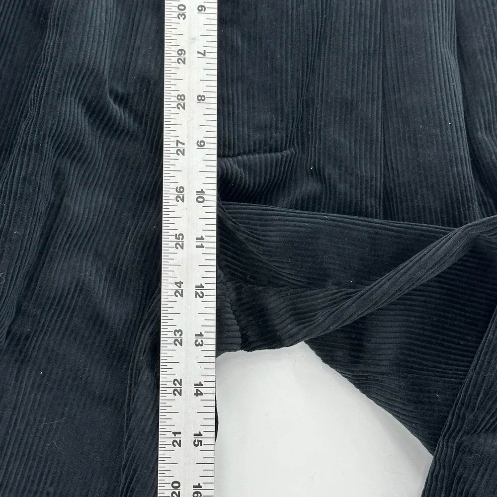 Banana Republic Smithfield Pants Mens 29 Black Corduroy Pleated Cuffed 28X31.5